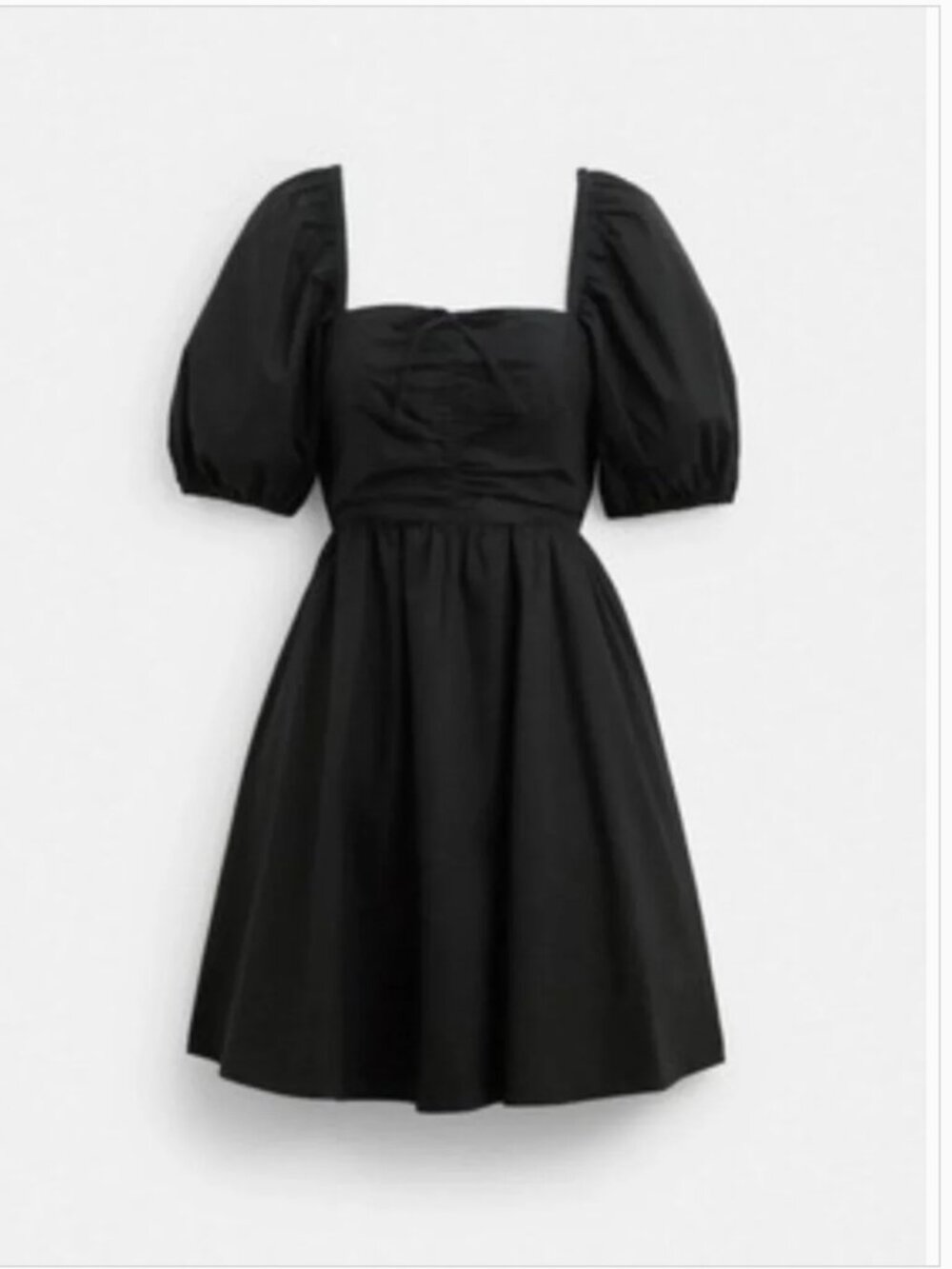 Coach Black Short Dress W/ Puff Sleeves In Organic Cotton S - Picture 11 of 11